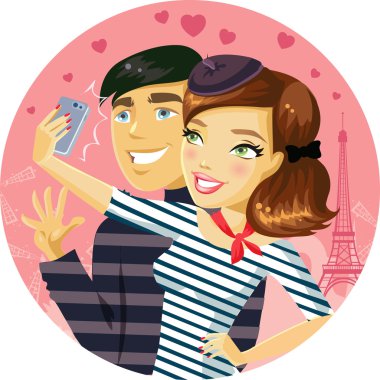 Paris St. Valentine's gün selfie
