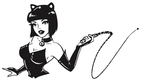 Dominatriz mujer con pestaña — Vector de stock