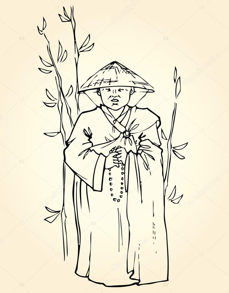 Asian Wise Monk Stock Vector C Deedl 62889403 https depositphotos com 62889403 stock illustration asian wise monk html