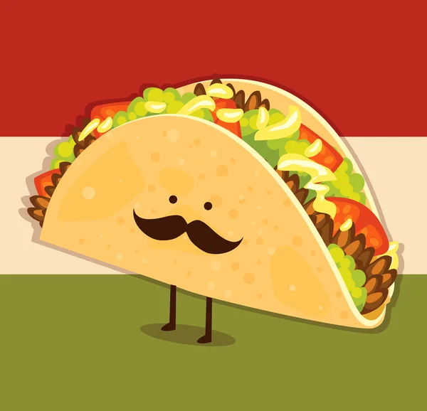 Cute little taco — Stock Vector