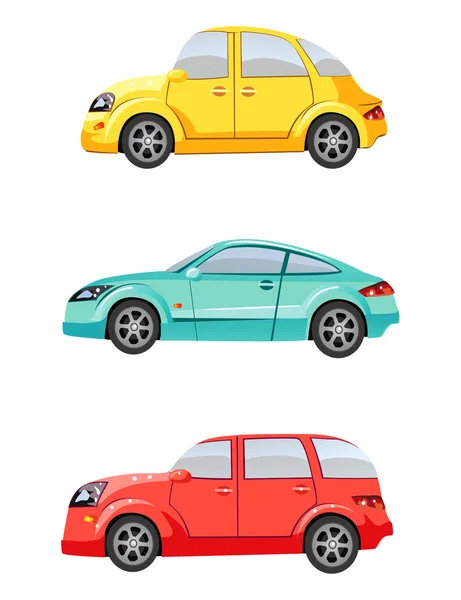 Mignonnes voitures colorées Illustration De Stock