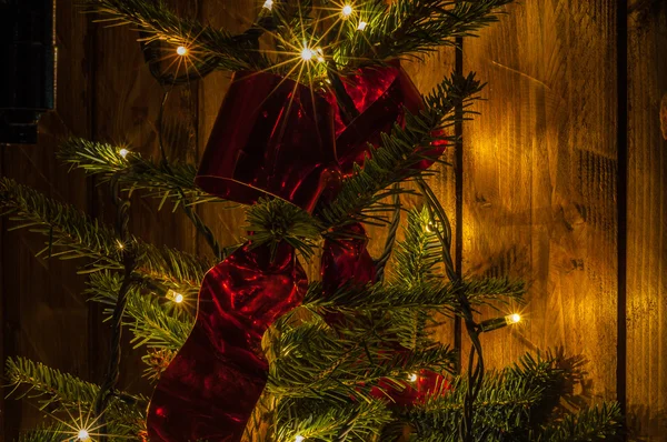 Traditionele kerstboom lichten — Stockfoto