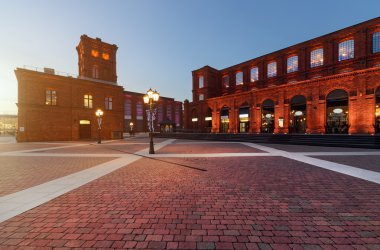 Alışveriş Merkezi Lodz günbatımı, Polonya, Avrupa.