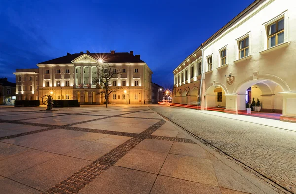 Câmara Municipal na praça principal Rynek de Kielce, Polônia Europa — Fotografia de Stock