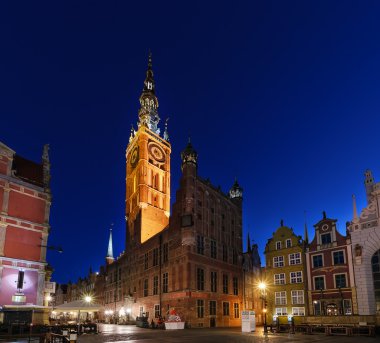 Belediye Binası Gdansk adlı sabah. Polonya