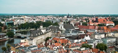 Hava görünümü panorama ile wroclaw (breslau), Polonya.