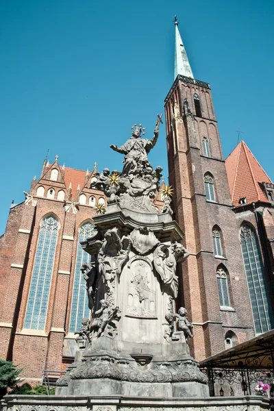 Staty av Johannes av Nepomuk i Wroclaw — Stockfoto