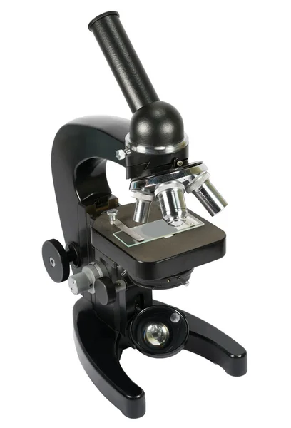 Микроскоп изолирован на белом — стоковое фото