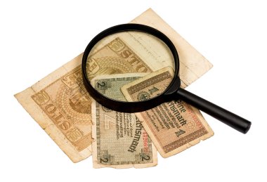 Reichsmark bill, Almanya, Polonya Zlotisi ve izole Büyüteç