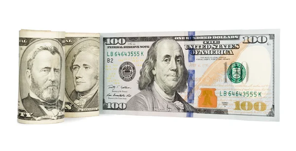 United states dollars isolated on white — Stock Photo, Image