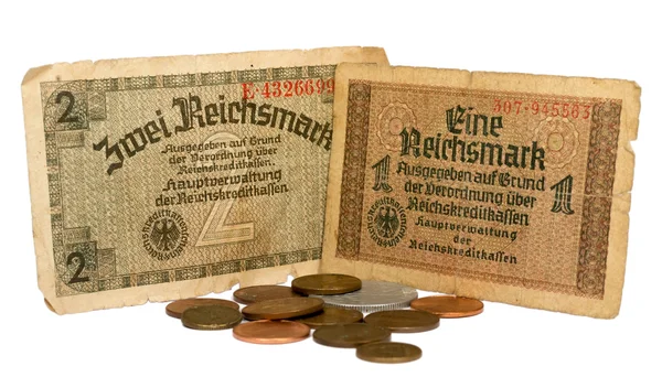 Oude Duitse Reichsmarken, 10-30 jaren van de 20e eeuw geïsoleerd — Stockfoto