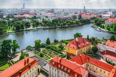 Wroclaw eski şehir panoraması