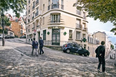 Tarihi bölge Montmartre Paris, Fransa'da görünümünü