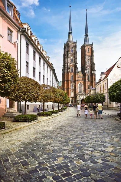 Se på katedralen i St John the Baptist i Ostrow flöde eller — Stockfoto