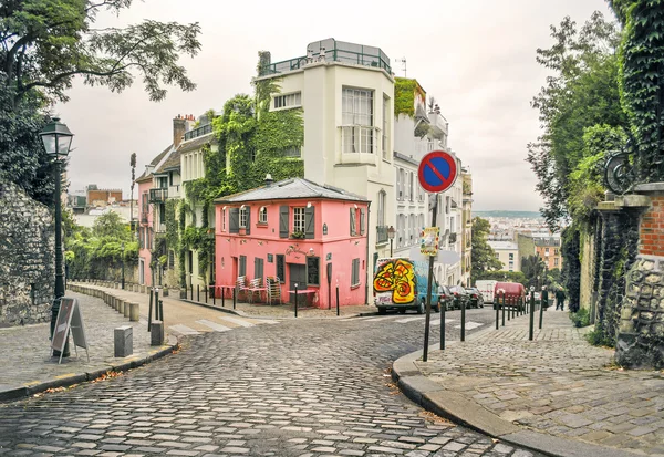 Ulicy w dzielnicy Montmartre, Paryż, Francja — Zdjęcie stockowe