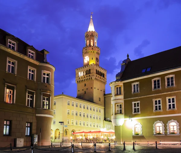 Opole staden i natt — Stockfoto