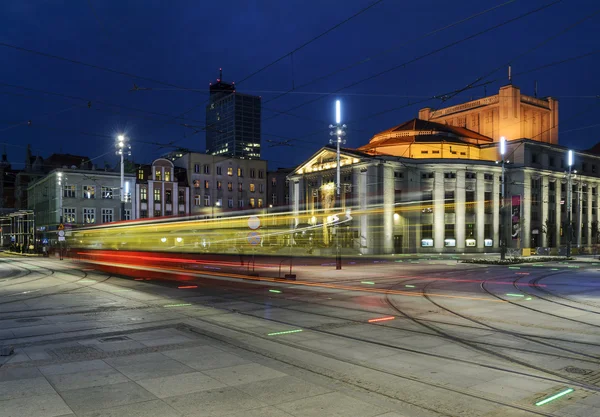 Wyspiański tiyatro ve akşam tramvay. Katowice