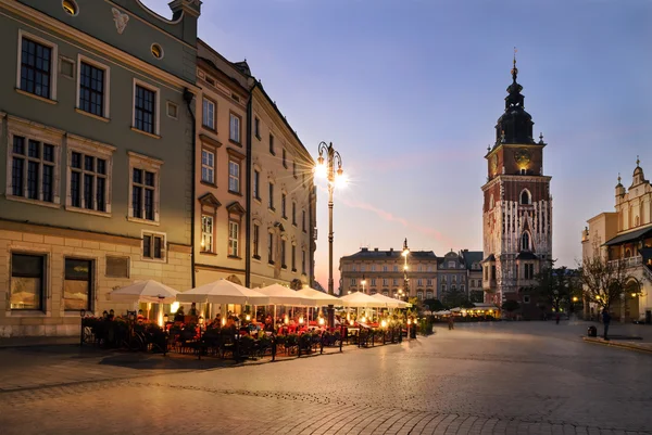 Tower of the town hall on the Krakow Market Square — Stock Photo, Image