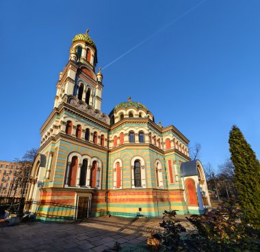 Lodz, orta öğleden sonra Ortodoks Alexander Nevsky Katedrali