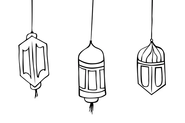 Desenho de mão esboço de três modelo Lanterna — Fotografia de Stock