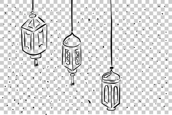 Ręcznie rysować szkic modelu trzy latarnia — Zdjęcie stockowe