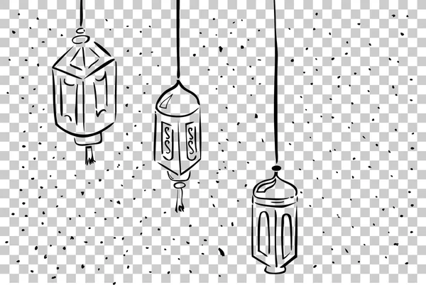 Disegnare a mano schizzo di tre Lanterna modello — Foto Stock