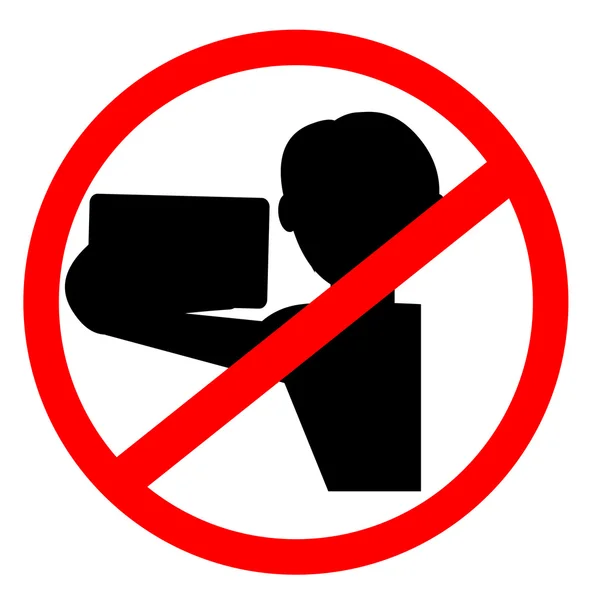 Zakázaný znak, žádné Selfie (autoportrét) — Stock fotografie