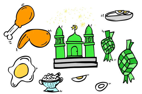 Hand Draw Sketch, Ramadhan (big islam day) Foods in indonesia