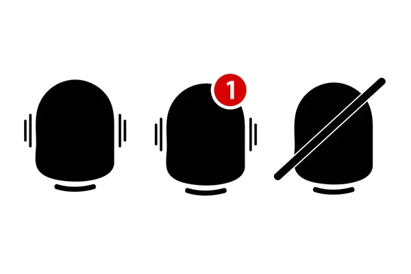 Simple Vector Silhouette Icon Oder Logo Glocke Ring Alarm Benachrichtigung — Stockvektor