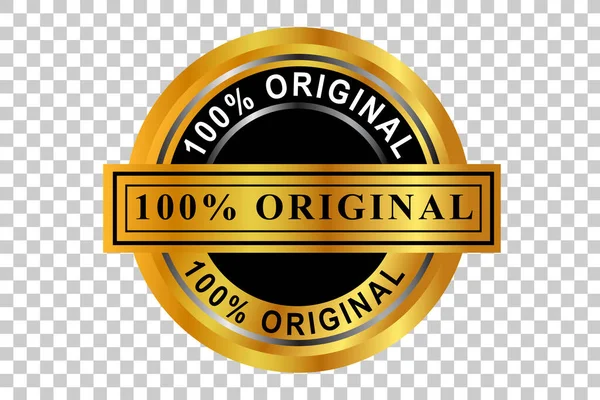 Vector Circle Golden Badge 100 Original Transparent Effect Background — 스톡 벡터