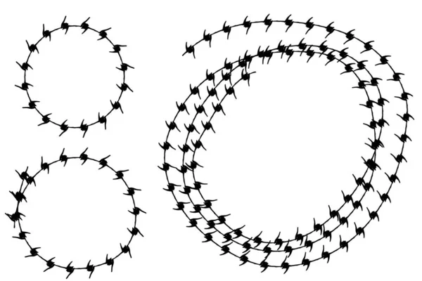 简单矢量框架轮廓带刺金属丝 — 图库矢量图片