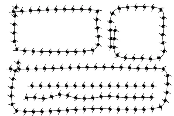 简易矢量框图 铁丝网 矩形线 正方形线 四角线和水平线 — 图库矢量图片