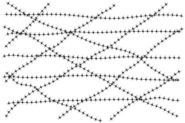 Enkel Vektor Silhuett Barrikad Från Barbed Wire Lämplig Illustration För — Stock vektor