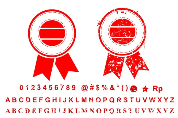 Vector Template Different Style Blank Red Rust Circle Ribbon Stamp — 스톡 벡터