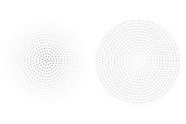 Basit Vektör Siyah ve Beyaz Dairesel Yarıton, beyaz üzerine izole edilmiş