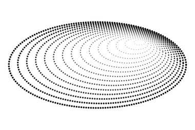 Basit Vektör Siyah ve Beyaz Oval Yarıton, beyaz üzerine izole edilmiş