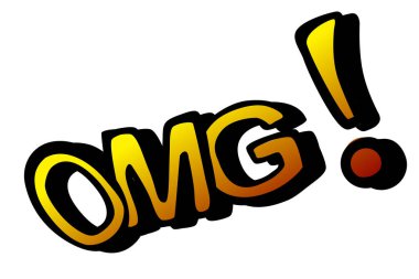 Sürpriz Vektör Çizgi Filmi İfadesi, Aman Tanrım, Gradyan Sarı, Siyah Dış Hatlar,