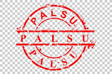 Basit Vektör Rust ve Kirli Kırmızı Daire Lastik Damga, Palsu veya Endonezya dilinde sahte