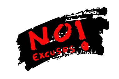 Basit Vektör Eli Çizimi, Bahane Yok, Beyaz Üzerinde İzole Edildi