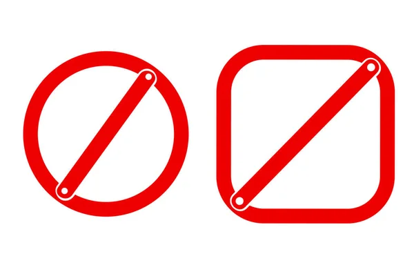 Estilo Simple Vector Blanco Signo Prohibición Aislado Blanco — Archivo Imágenes Vectoriales