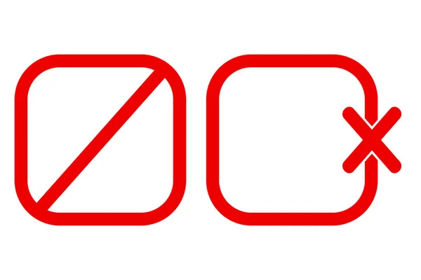 2个样式简单的向量空白禁止符号 在白色上隔离 — 图库矢量图片