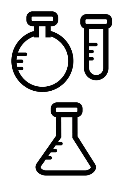 Conjunto Vetor Simples Tubo Laboratório Ícone Formas —  Vetores de Stock