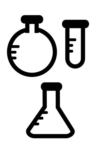 Set Vecteur Simple Tube Laboratoire Icône Formes — Image vectorielle