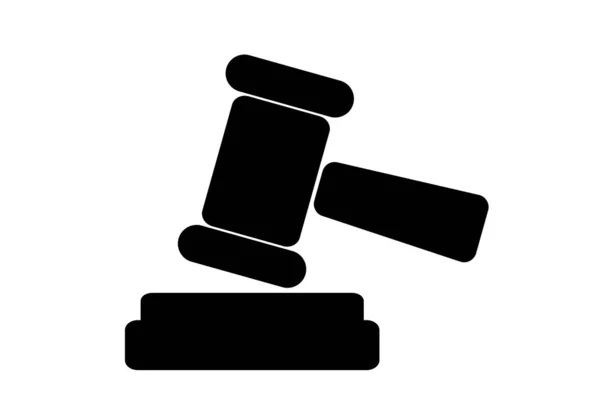 Vector Simple Icon Gavel Hammer Judge — стоковый вектор