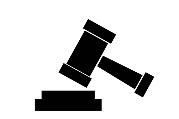 Vector Simple Icon Gavel Hammer Judge — стоковый вектор