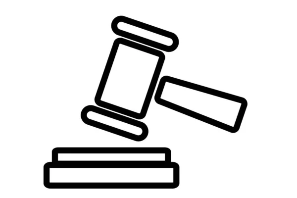 Vector Simple Icon Gavel Hammer Δικαστής — Διανυσματικό Αρχείο
