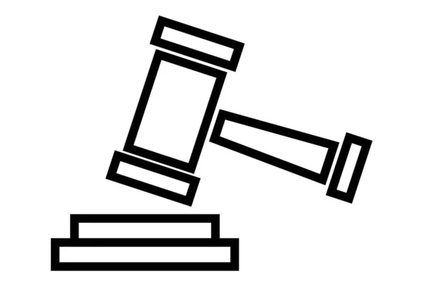 Vector Simple Icon Gavel Hammer Δικαστής — Διανυσματικό Αρχείο