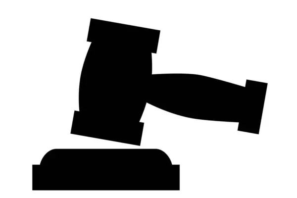 Vector Simple Icon Gavel Hammer Judge — стоковый вектор