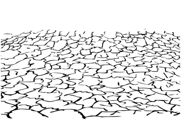 简易矢量手绘素描裂缝及干地 — 图库矢量图片