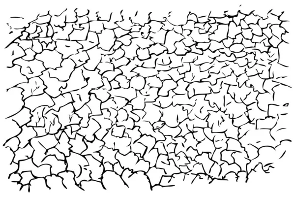 Einfache Vector Hand Draw Skizze Riss Und Trockenes Land — Stockvektor